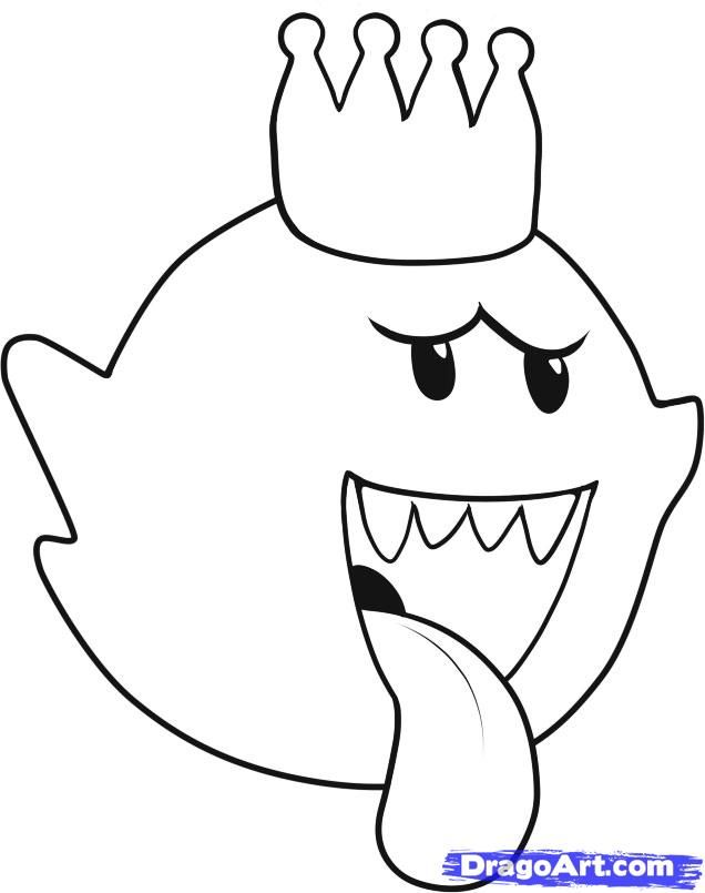 How to Draw King Boo, Step by Step, Video Game Characters, Pop 