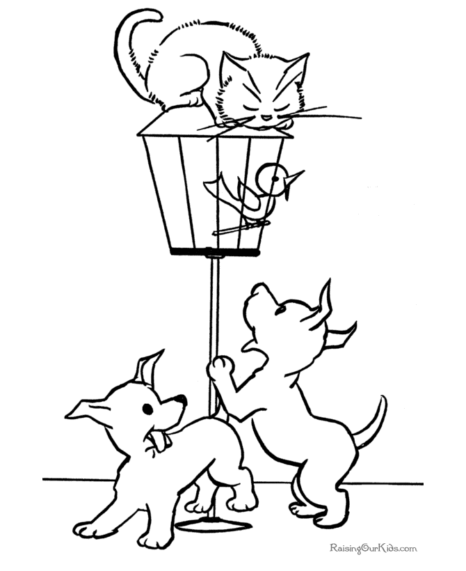 Printable coloring picture of a cat!