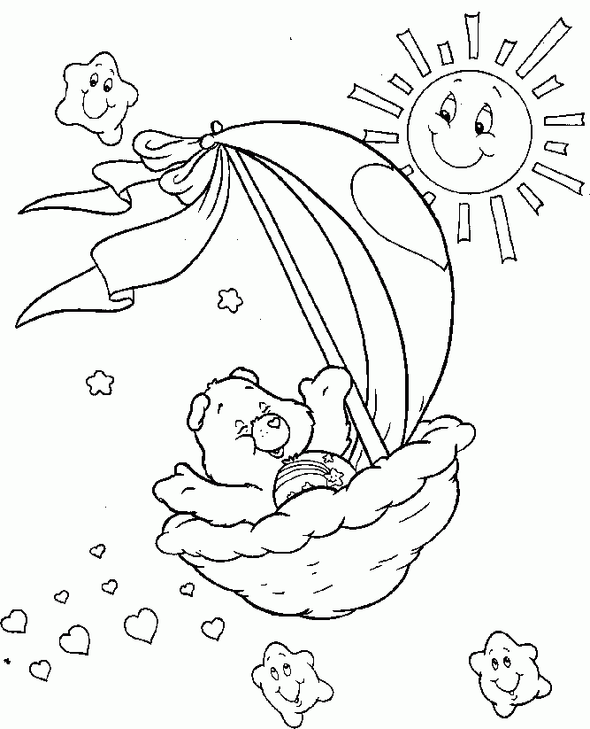 Care Bear Was Cruising Coloring Pages - Care Bears Coloring Pages 