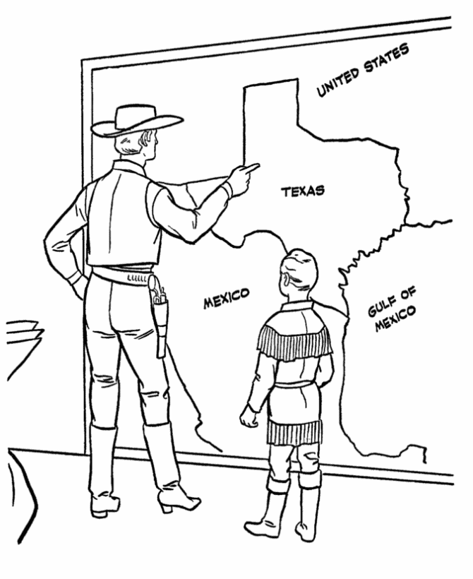 USA-Printables: The Republic of Texas - US History Coloring Pages