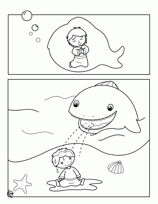 jonah the whale coloring pages