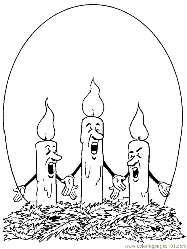 Coloring Pages Christmas Candles (8) (Cartoons > Christmas) - free 