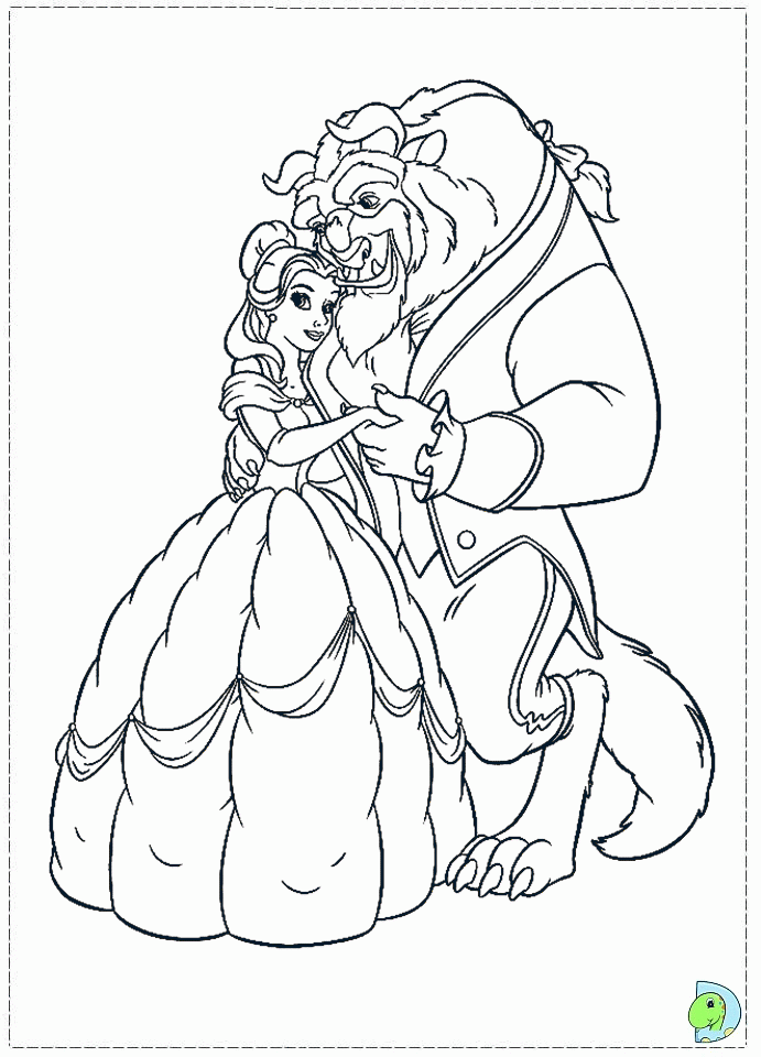 The Beauty and the Beast Coloring page- DinoKids.