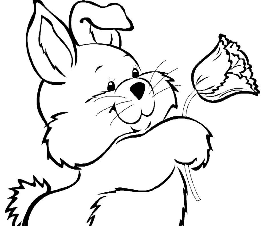 Cute Easter Bunnies Coloring Page