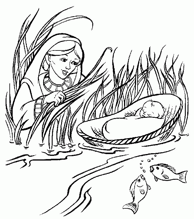 Baby Moses Coloring Page | Coloring - Part 2