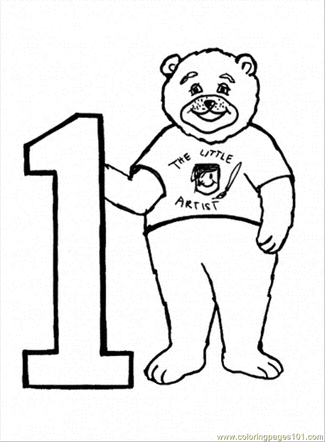 Coloring Pages Number 1 (Education > Numbers) - free printable 