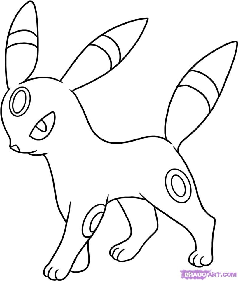 How to Draw Umbreon, Step by Step, Pokemon Characters, Anime, Draw 