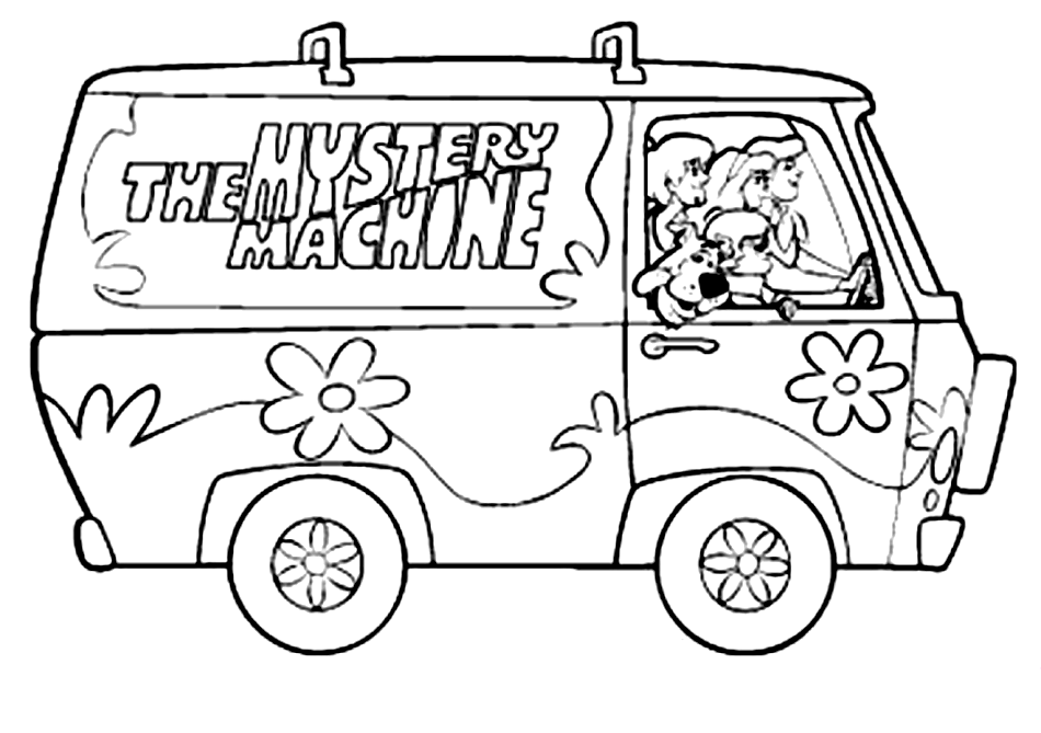 the mystery machine Colouring Pages (page 2)