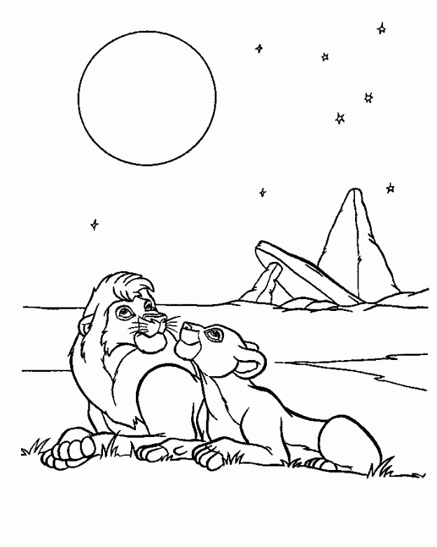 Download Simba And Nala Looking Up The Sky Coloring Page Or Print 