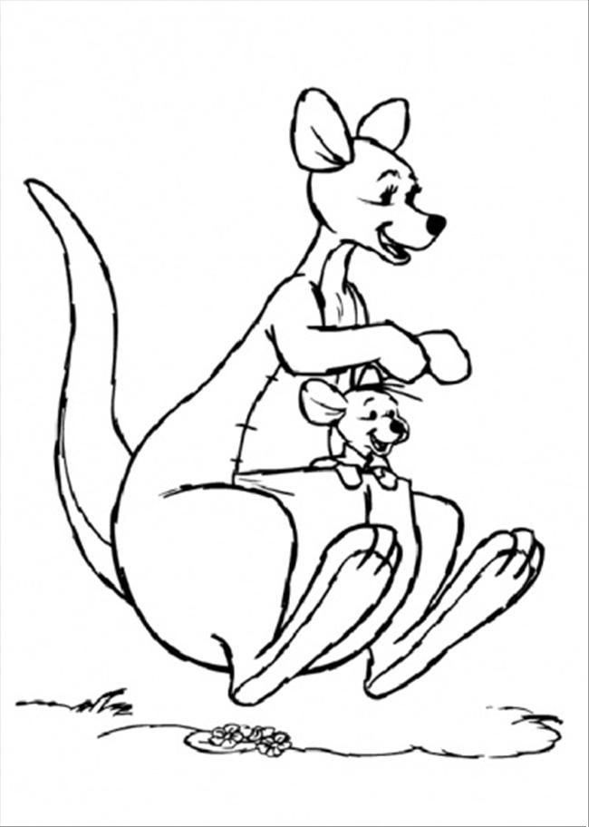 jumping Kangaroo Coloring Pages for Kids | Great Coloring Pages