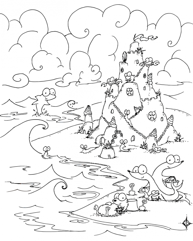 Beach Coloring Pages Beach Sand Castle Coloring Pages Kids 143747 