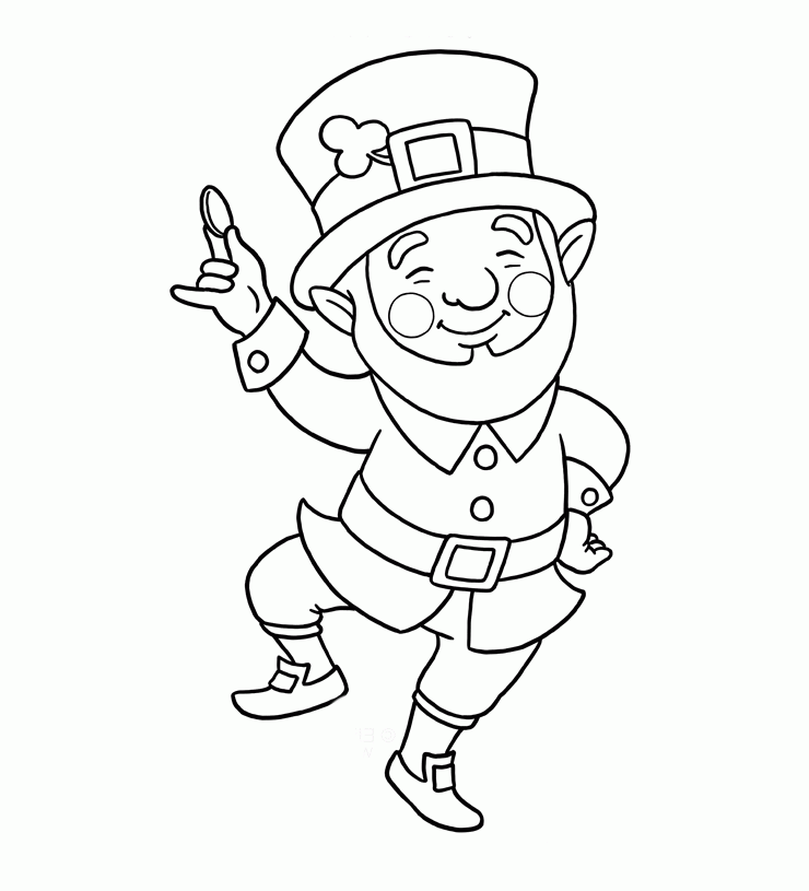 Holidays Coloring Pages : Lift Away The Leprechaun Coloring Page 