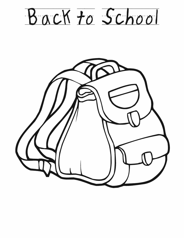 Back to school backpack - Free Printable Coloring Pages