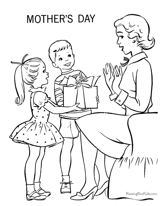 Mother's Day page to color 004