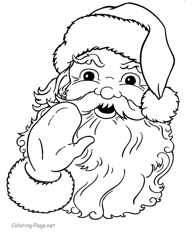 Christmas Coloring Pages - Printable Santa Face