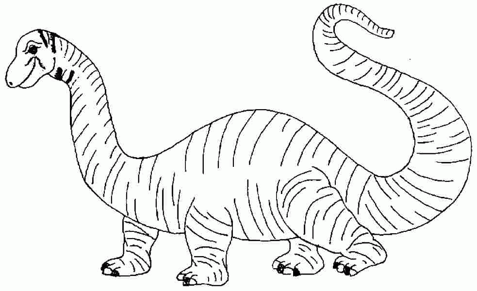 Printable Animal Dinosaurs Brontosaurus Coloring Pages For Kids #