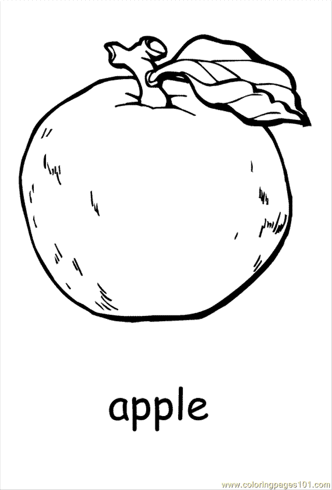 Coloring Pages Fruit Coloring Page 18 (Food & Fruits > Apples 