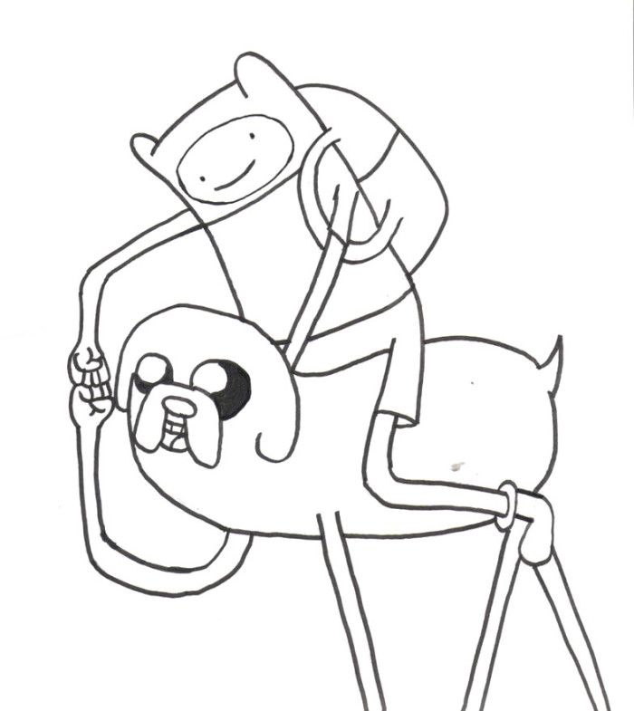 Adventure Time Finn Jake Backs Up Coloring Pages - Adventure Time 