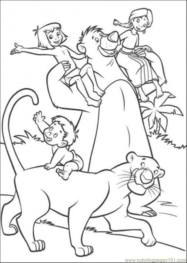 Coloring Pages The Indian Family Mowgli Baloo And Bageera 