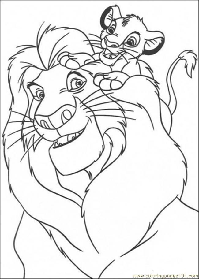 Coloring Pages Simba And The King (Cartoons > The Lion King 