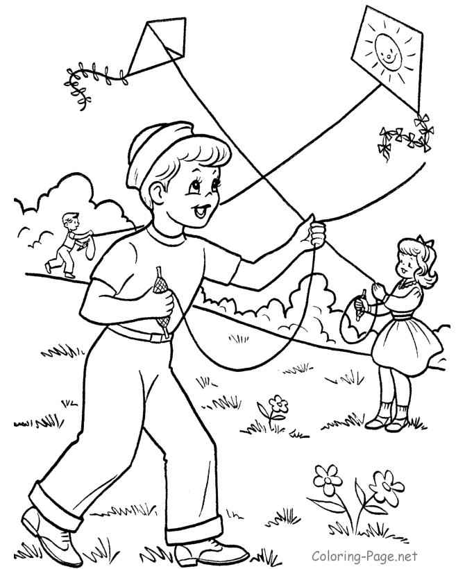 Pix For > Kite Coloring Pages