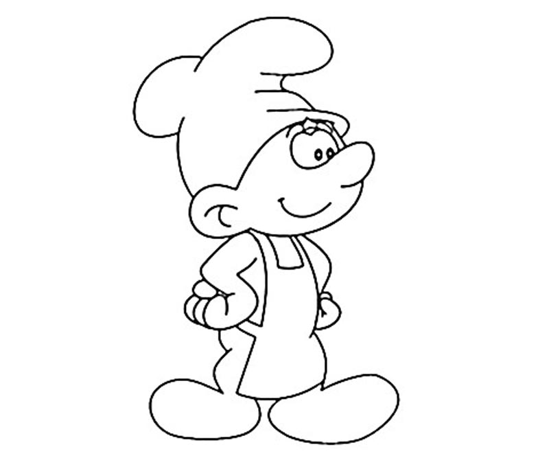 6 Baker Smurf Coloring Page