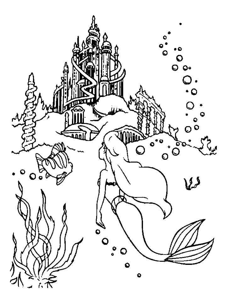 Ariel And Flounder The Little Mermaid « Coloring Pages « Upins 