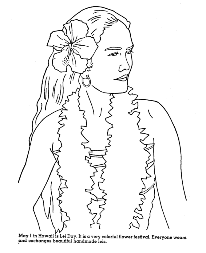 USA-Printables: State of Hawaii Coloring Pages - Hawaii State 