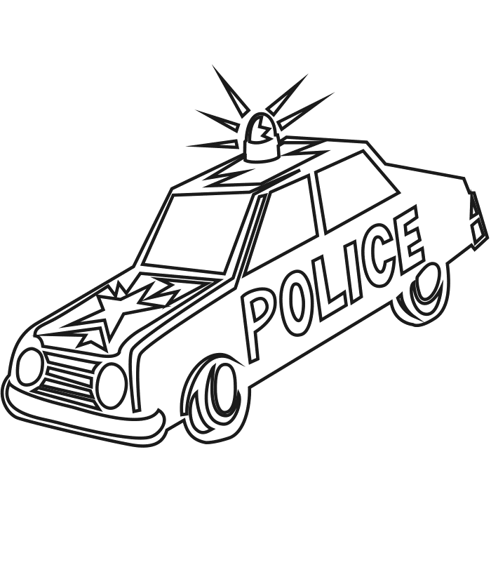 Download Police Car That Is Ready To Pursue The Villains Coloring 