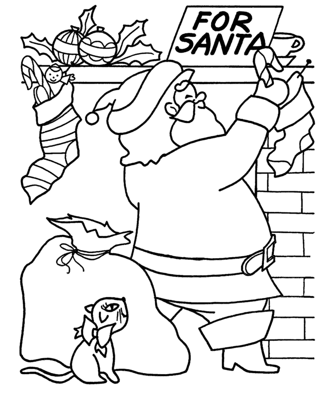 Christmas Eve Coloring Pages - Santa Makes His Deliveries Coloring