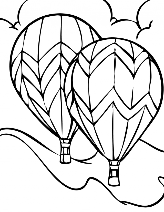 Detailed Hot Air Balloon Coloring Page | Clipart Panda - Free 