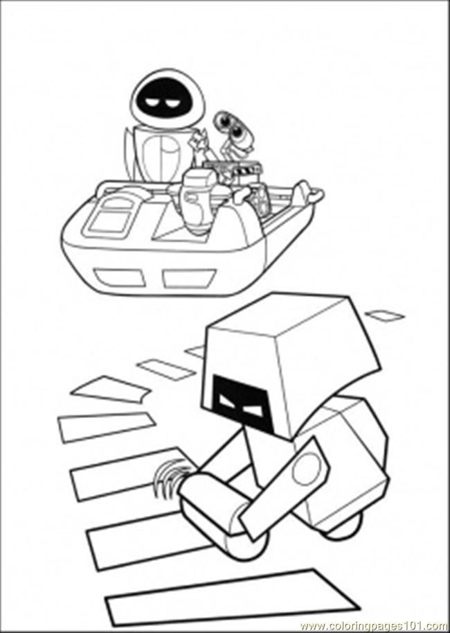 Coloring Pages Cleaning Robot Is Looking For Wall E (Cartoons 