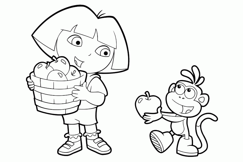 Dora coloring pages overview with all kind of free sheets to print 