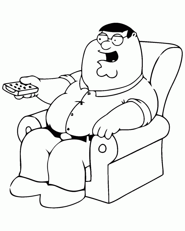 Family Guy Peter Watching T V Coloring Page Crayon Pages 284593 Tv 