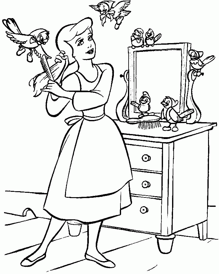 Cinderella Princess Coloring Pages - KidsColoringSource.