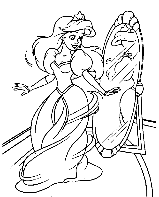Beautiful Mermaid Coloring Page - Princess Coloring Pages on 