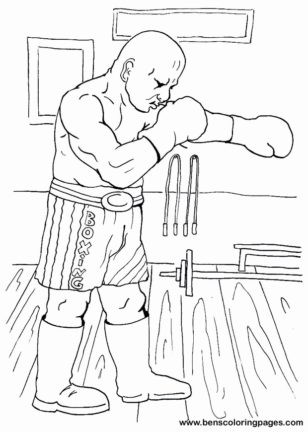 Boxing coloring pages for children