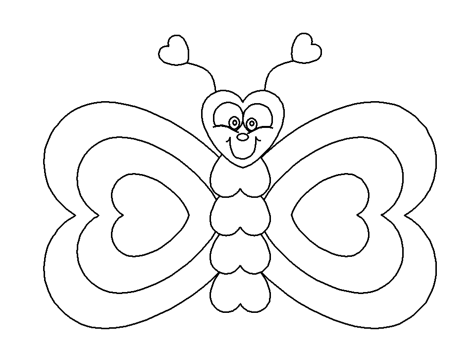 heart and butterfly Colouring Pages