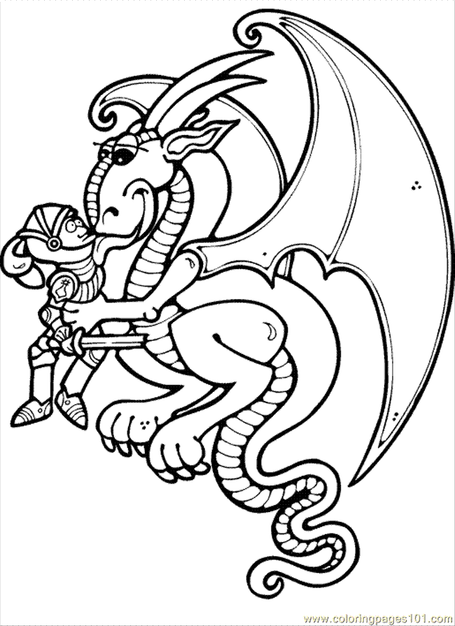 Coloring Pages Dragon Coloring Page 14 (Peoples > knights) - free 