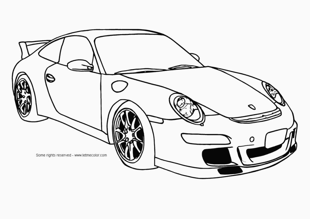 Cool Car Coloring Pages For Boys: porsche 911 gt3 coloring page 