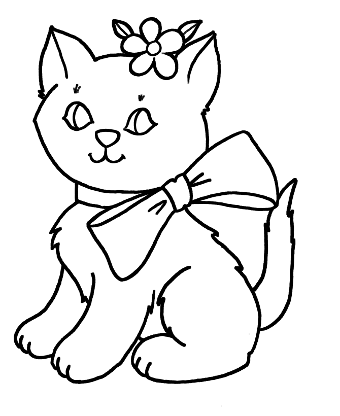 Cute Cat Coloring Pages - KidsColoringSource.