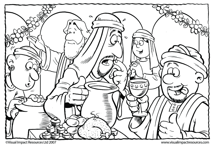 Jesus Changes Water into Wine - Graham Kennedy Coloring Page