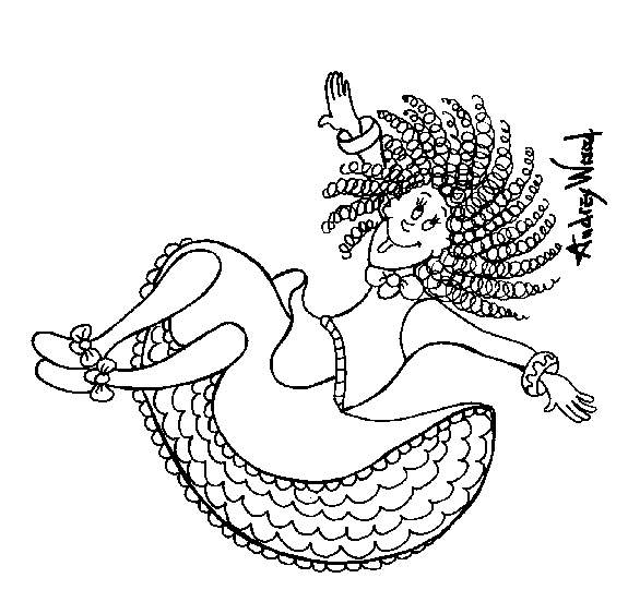 silly sally upside down coloring page