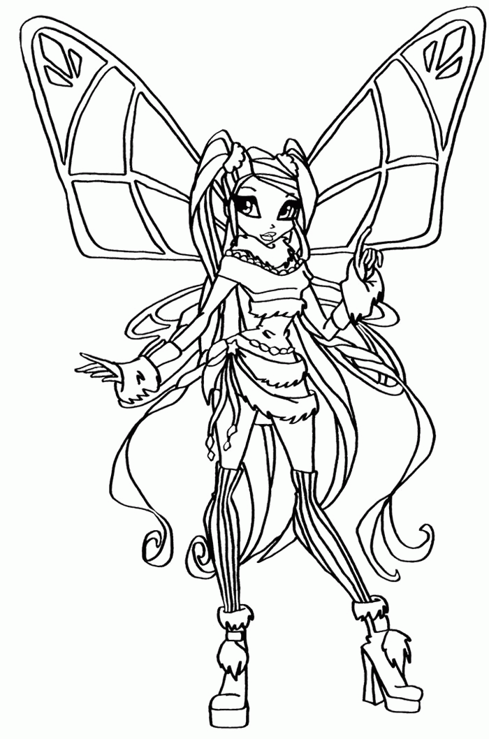 Download 217+ Cartoons Winx Club Winx Club Stella Coloring Pages PNG