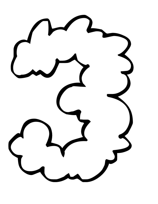 Numbers with Cloud Coloring Pages Free Printable Download 