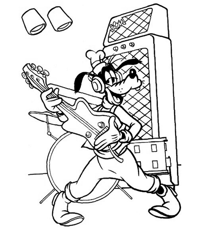Guffy Play Guitar Coloring Pages | The Coloring Pages