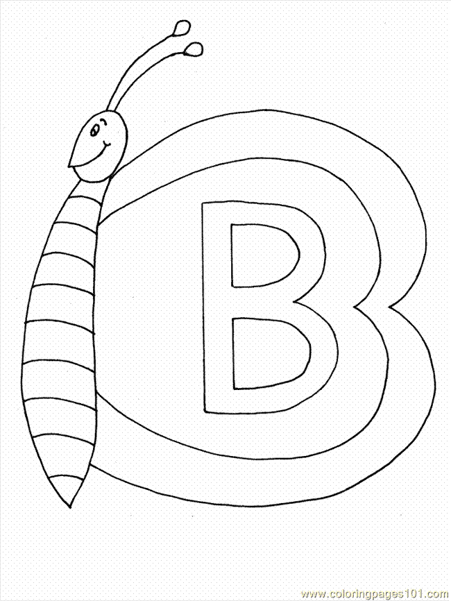 Coloring Pages B Butterfly (Education > Alphabets) - free 