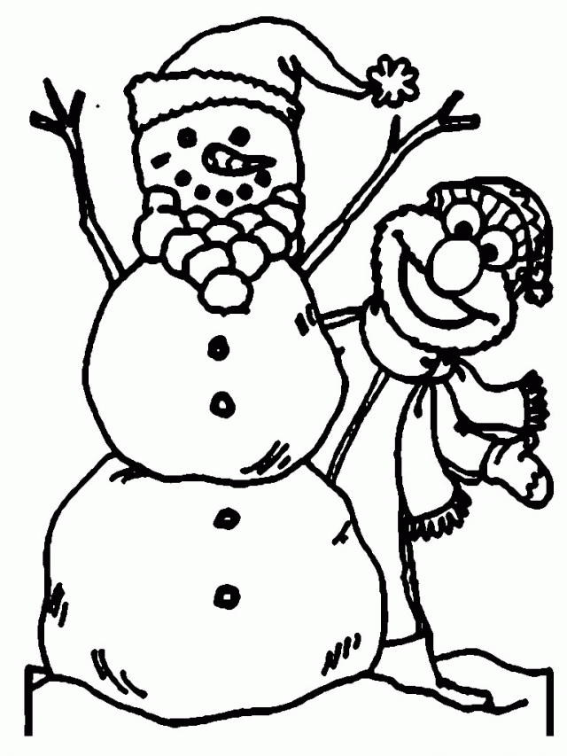 Educational Elmo And Snowman Christmas Coloring Pages Best 