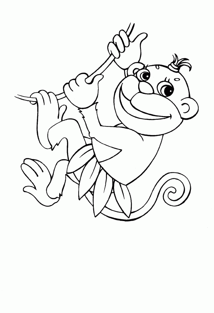 Cute Baby Monkey Coloring Pages Pictures 1