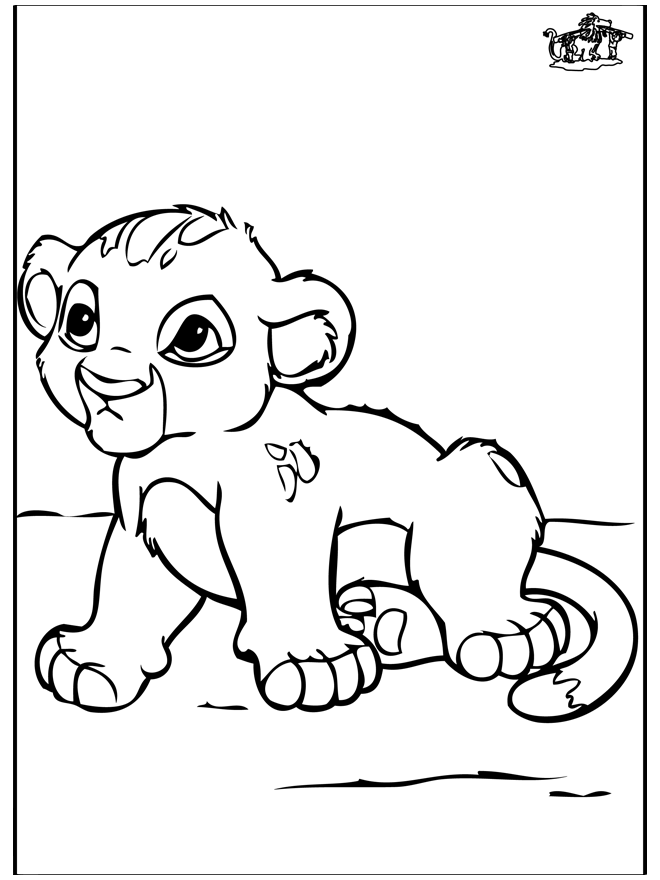A baby lion Colouring Pages